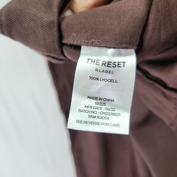 The Reset R Label Trouser Pant Size Medium Pleated Slouchy Cropped Brown Trouser - Picture 8 of 13